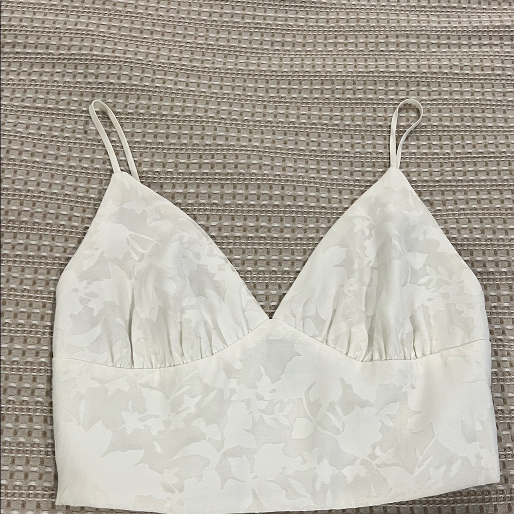 Aqua White Textured Camisole